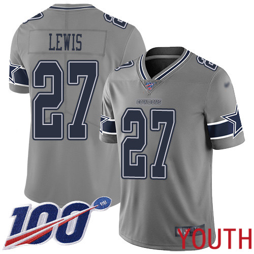 Youth Dallas Cowboys Limited Gray Jourdan Lewis #27 100th Season Inverted Legend NFL Jersey